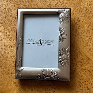 Silver Picture Frame with Floral Design